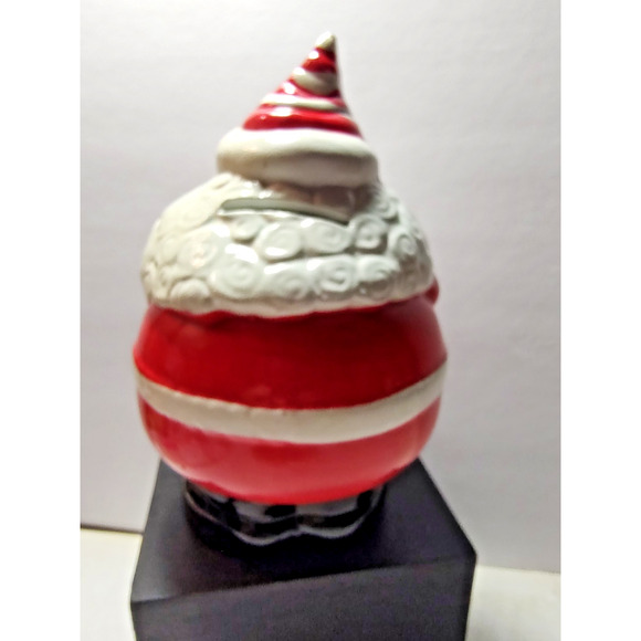 Santa Claus Ceramic Round 7.5 " tall Coin Bank Stopper included - Picture 3 of 8